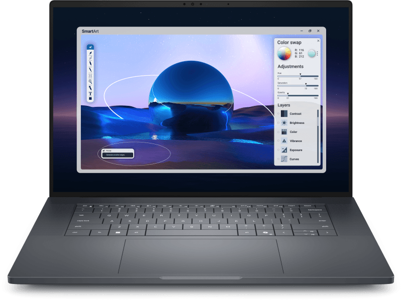 Laptop Workstation DELL Pro Max 16 Premium, cu procesor Intel Core Ultra 7 265H, 16'' IPS, 32 GB LPDDR5x, 1 TB SSD, NVIDIA RTX PRO 1000, 8GB GDDR7, Windows 11 Pro