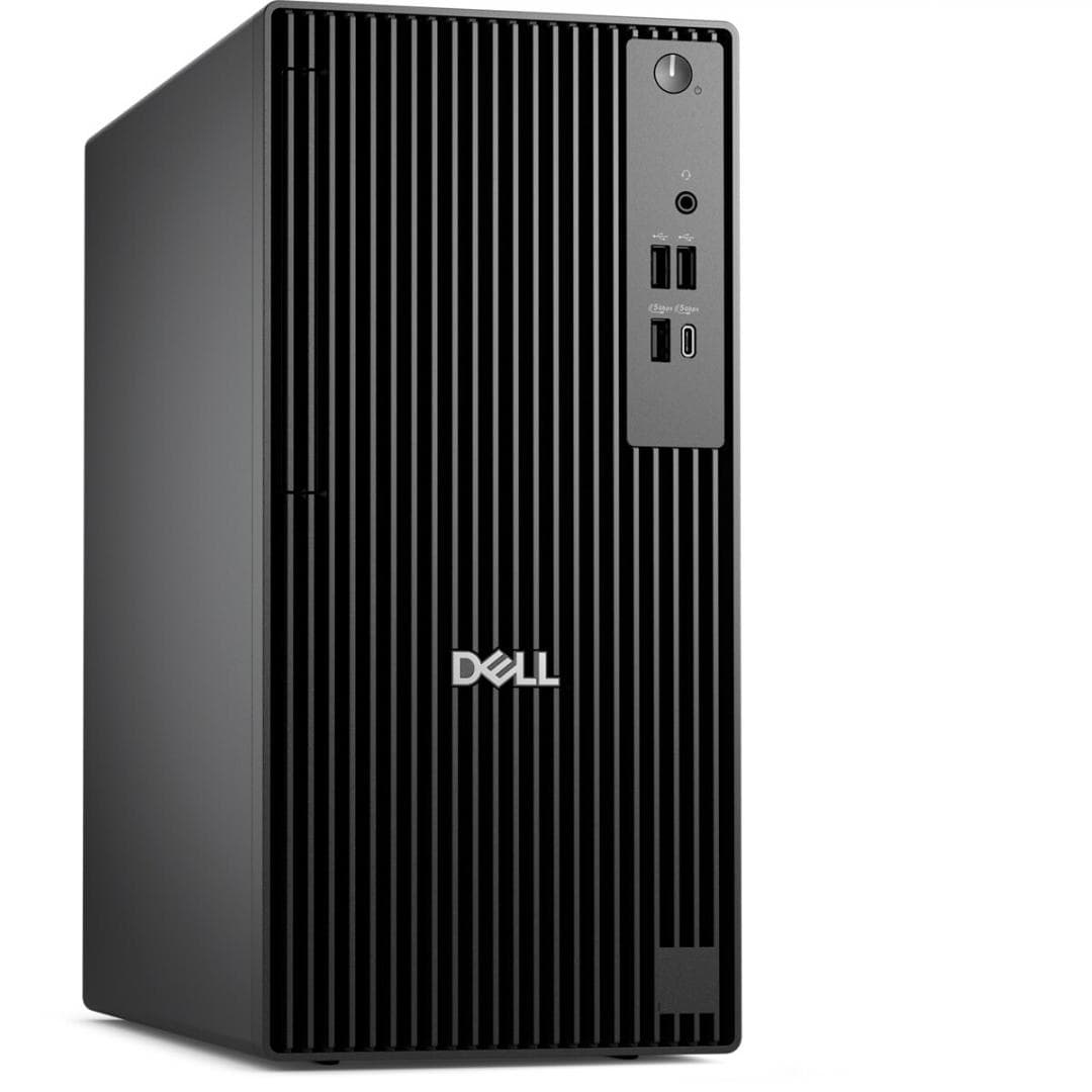 Dell Pro Tower QCT1255, 180W Bronze PSU, ENERGY STAR Qualified, EPEAT Silver with Climate+, AMD Ryzen 3 8300G (4 cores, up to 4.9GHz), Integrated Graphics, 8 GB: 1 x 8 GB, DDR5, up to 4800 MT/s, non-ECC, 512 GB, SSD, Internal speaker, 8x DVD+/-RW/RAM 9.5mm Slimline Optical Disk Drive, No Wireless
