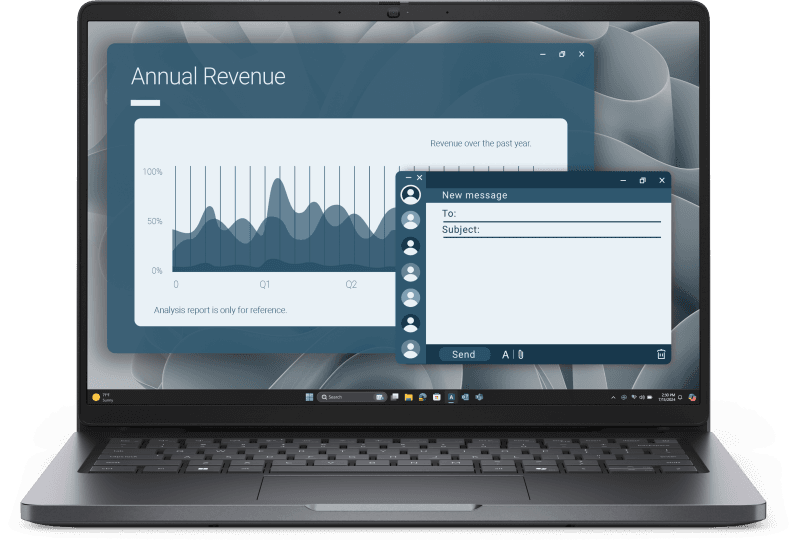 Laptop Business DELL Pro 14, cu procesor AMD Ryzen 5 220, 14'' IPS, 8 GB DDR5, 512 GB SSD, AMD Radeon 740M, Windows 11 Pro