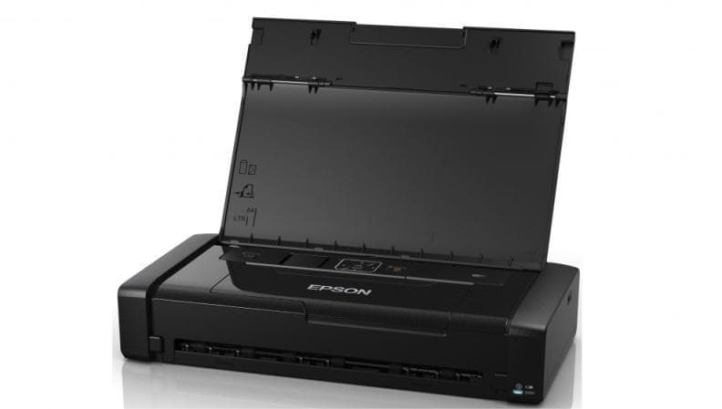 Imprimanta inkjet color portabila Epson WF-100W, dimensiune A4, viteza 7ppm alb-negru, 4ppm color, rezolutie 5760x1440 dpi, alimentare hartie 20 coli, interfata USB2.0, Wireless,  Wi-Fi Direct, PictBridge, Google Cloud Print, Air Print, Epson Connect (iPrint, Email Print, Remote Print Driver)