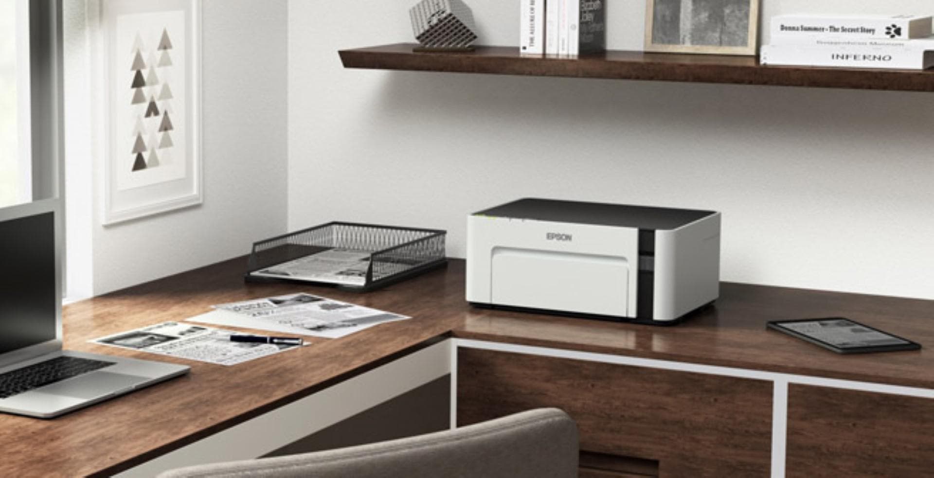 Imprimanta inkjet mono CISS Epson M1120, dimensiune A4, viteza max 32ppm, rezolutie printer 1440x720dpi, alimentare hartie 150 coli, volum maxim printare : 15000pagini/luna, interfata: USB 2.0, Wireless, consumabile: Ecotank MX1xx negru XL (6k/pag.), MX1xx negru L (2k/pag.),cerneala 6k/pag inclusa