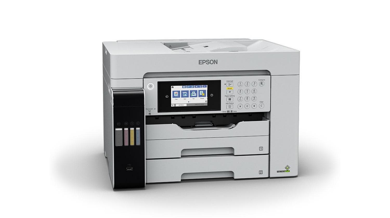 Multifunctional Epson EcoTank Pro L15180,Tehnologie printare: Inkjet,(Printare, Scanare, Copiere, Fax), Dimensiune: A3, 4 culori, FPO: 5.5 sec, Viteza printare: 25ppm Alb-negru si color, Duplex, Rezolutie printare: 4800 x 1200 DPI, ADF: 50 pagini, Capacitate hartie: 250 coli standard, 550 coli max