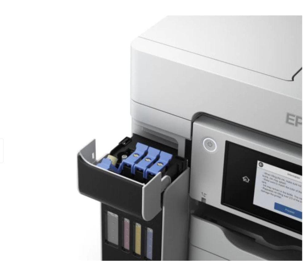 Multifunctional inkjet color CISS Epson L6580, dimensiune A4 (Printare, Copiere, Scanare, Fax), viteza 32 ppm alb-negru, 32ppm color, rezolutie 4800x1200 dpi, alimentare hartie 250 coli, ADF 50 coli scanner CIS rezolutie 1200x2400 dpi, DADF, fax memorie 180 pagini, Limbaje printare: PCL3, PCL5c