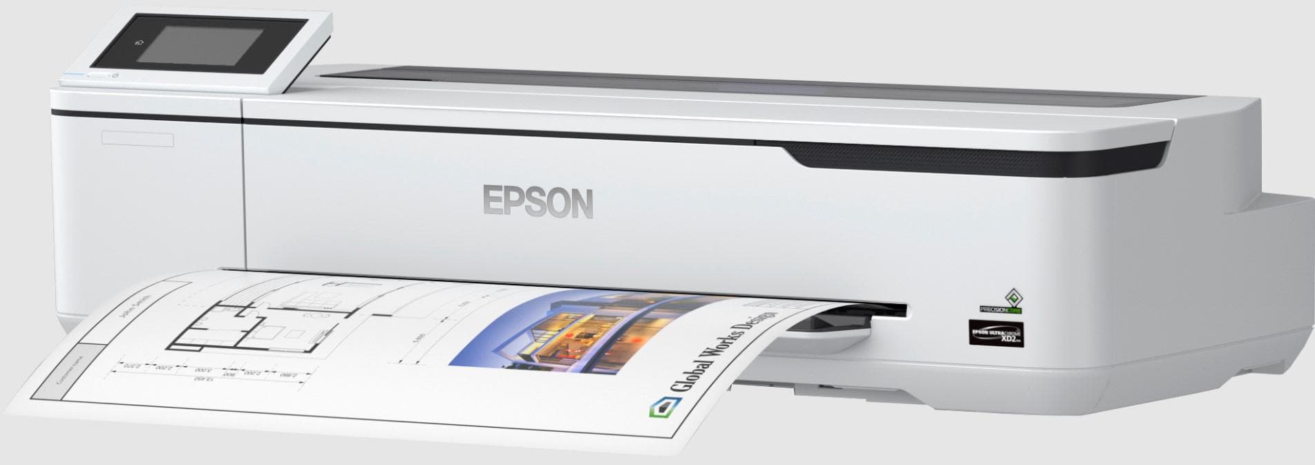 Plotter Epson Surecolor SC-T2100, Imprimanta large format 24" (A1 ) in 4 culori, rezolutie maxima de listare 2.400 x 1.200 dpi, Cerneala Epson Ultrachrome XD2 pigment ink, grosime hartie 0,05mm - 0,27 mm interfata: USB 3.0, Retea, WI-FI, WI-FI direct, Touchscreen color 10.9cm, memorie imprimanta