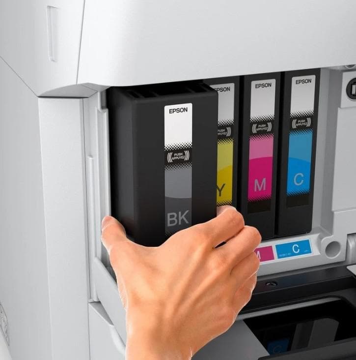 EPSON WorkForce Pro EM-C7100DWF A3+ COLOR INKJET MFP, Functii( Tiparire, Scanare, Copiere, Fax), 4 culori, Viteza printare; 35 ppm mono, 35ppm Color, Rezolutie: 4.800 x 1.200 DPI, Volum recomandat lunar: 500-5.000pagini,Maxim: 75.000 pagini, Viteza scanare: 255IPM, Rezolutie: 600 DPI x 2.400 DPI