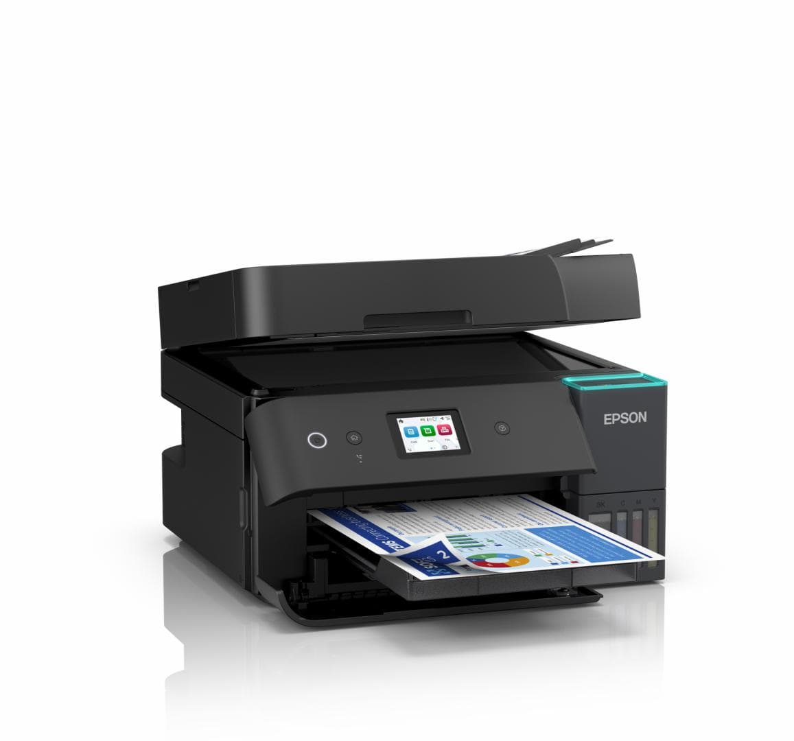 Multifunctional inkjet color Epson EcoTank CISS L6390, dimensiune A4 (Printare,Copiere, Scanare, Fax), printare borderless, viteza 35ppm alb-negru, 23ppm color, rezolutie 4800x1200 dpi, alimentare hartie 250 coli,ADF 30 coli, duplex automat ,scanner CIS rezolutie 1200x2400, display: Color
