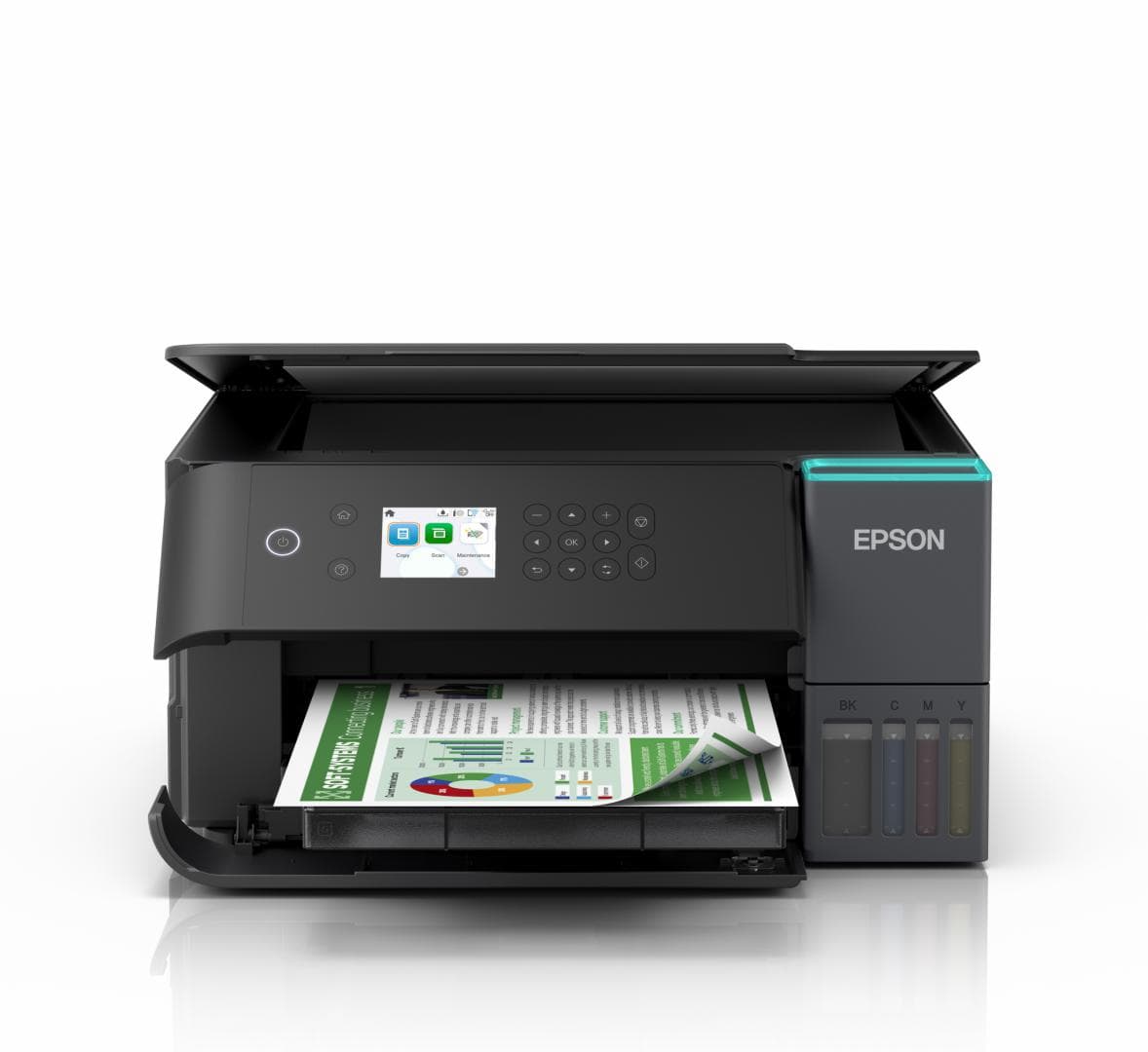 Multifunctional inkjet color Epson EcoTank CISS L6360, dimensiune A4 (Printare,Copiere, Scanare), printare borderless, viteza 33ppm alb-negru, 20ppm color, rezolutie 4800x1200 dpi, alimentare hartie 250 coli, duplex automat ,scanner CIS rezolutie 1200x2400, consumabile: T03Y1 Black (8.5k), T03Y2