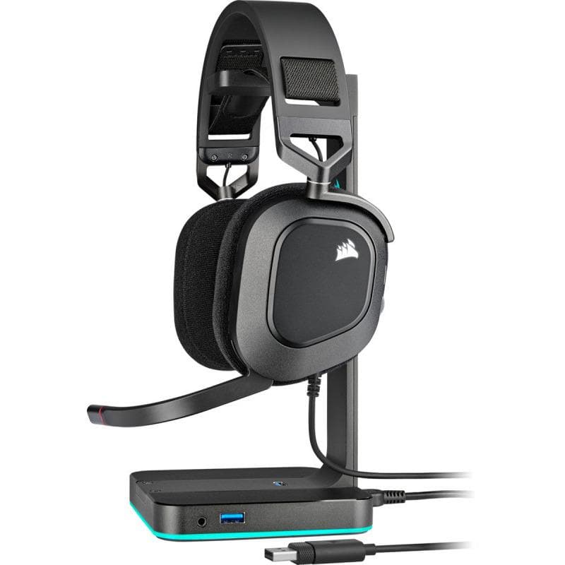 Casti Gaming cu microfon Corsair HS80 Surround 7.1, 20Hz - 40 kHz, 32ohm, 116db, driver 50mm, negru