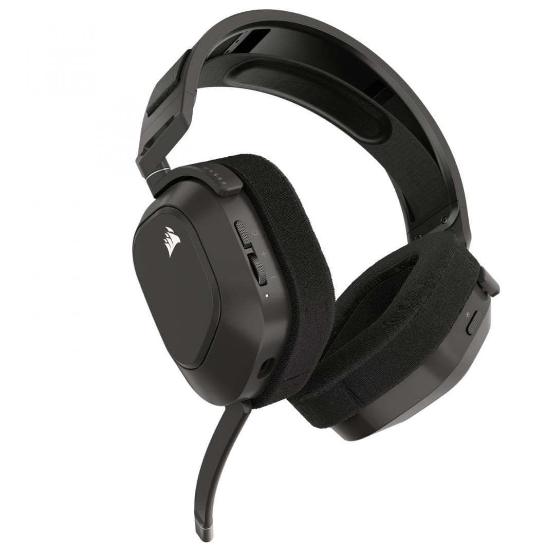 Edition  HS80 MAX WIRELESS Type  Wireless (RF + Bluetooth) Design Audio Intended for      Computer Gaming     Console Gaming     Mobile Audio  Controls      Bluetooth/RF Button     Mic Auto-Mutes When Flipped Up     Power Button     Volume Wheel  Colour  Steel Grey Connectivity      1 x USB Type-C