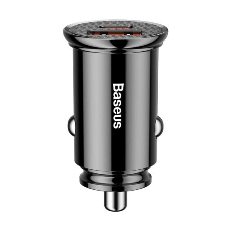 Incarcator auto Baseus Circular Plastic PPS, 1 x USB Output 4.5V/5A, 1 x USB Type-C Output 5V/3A, total output 30W, pt. bricheta auto, negru