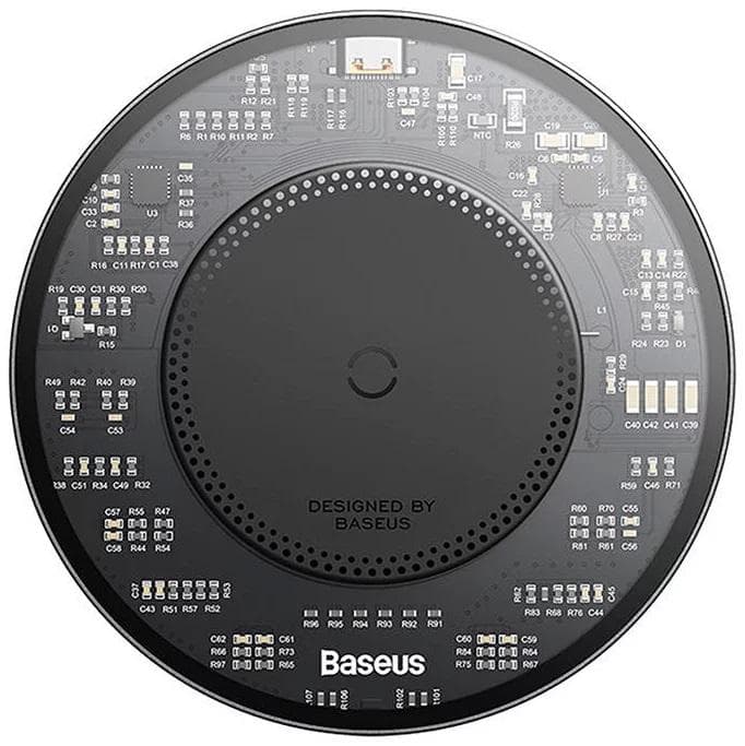 Incarcator wireless Baseus Simple Qi 15W, compatibilitate smartphones, cablu Type-C la Type-C 1m inclus, negru