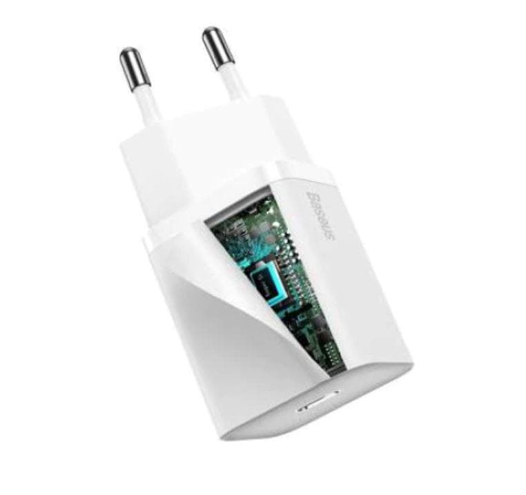 INCARCATOR retea Baseus Super Si, Quick Charge 20W, 1 x USB Type-C 5V/3A, alb