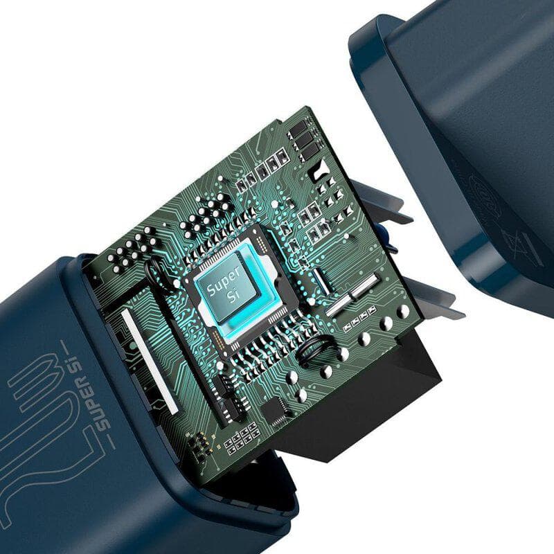 Incarcator retea Baseus Super Si, Quick Charge 20W, 1 x USB Type-C 5V/3A, albastru