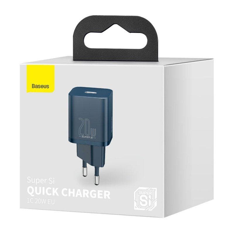 Incarcator retea Baseus Super Si, Quick Charge 20W, 1 x USB Type-C 5V/3A, albastru