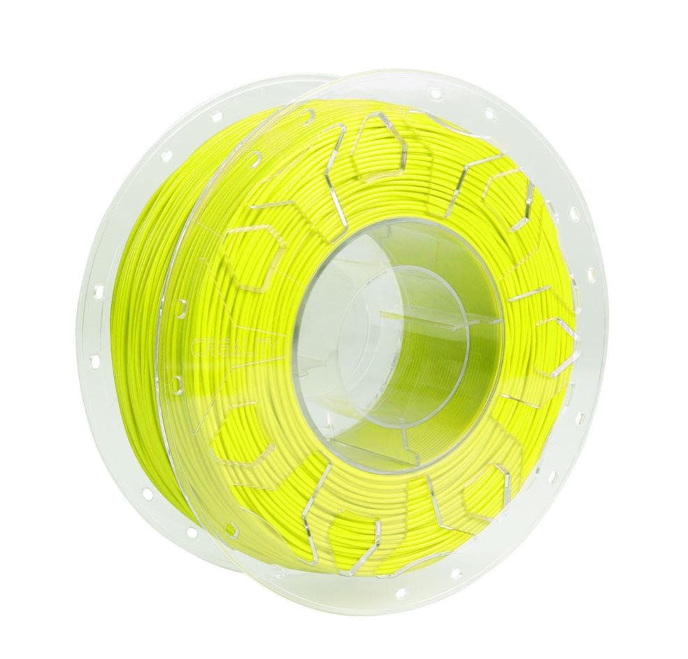 CREALITY CR PLA 3D Printer Filament, 1kg, fluorescent yellow, Printing temperature: 190-220, Filament diameter: 1.75mm, Tensile strength: 60MPa, Size of filament wheel: Diameter 200mm, height 66mm, hole diameter 56mm. Utilizare: pana la 6 luni de la deschiderea ambalajului.