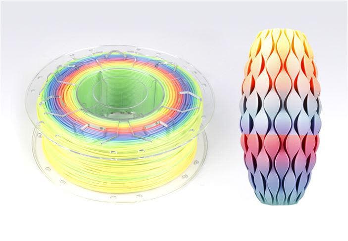 CREALITY CR PLA 3D Printer Filament, Rainbow, 1KG, Printing temperature: 190-220, Filament diameter: 1.75mm, Tensile strength: 60MPa, Size of filament wheel: Diameter 200mm, height 66mm, hole diameter 56mm. Utilizare: pana la 6 luni de la deschiderea ambalajului.
