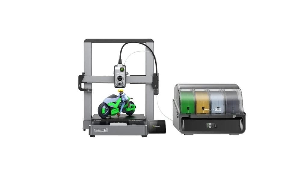 CREALITY HI COMBO 3D PRINTER, Tehnologie FDM, Volum printare: 260 × 260 × 300 mm, dimensiuni imprimanta: 409 × 392 × 477 mm, Touchscreen 3.2", Camera video pentru monitorizare, Senzor filament, Viteza printare: 300mm/s standard, 500mm/s max, Acuratete: 100±0.1 mm, inaltime strat: 0.1-0.35 mm, Direct