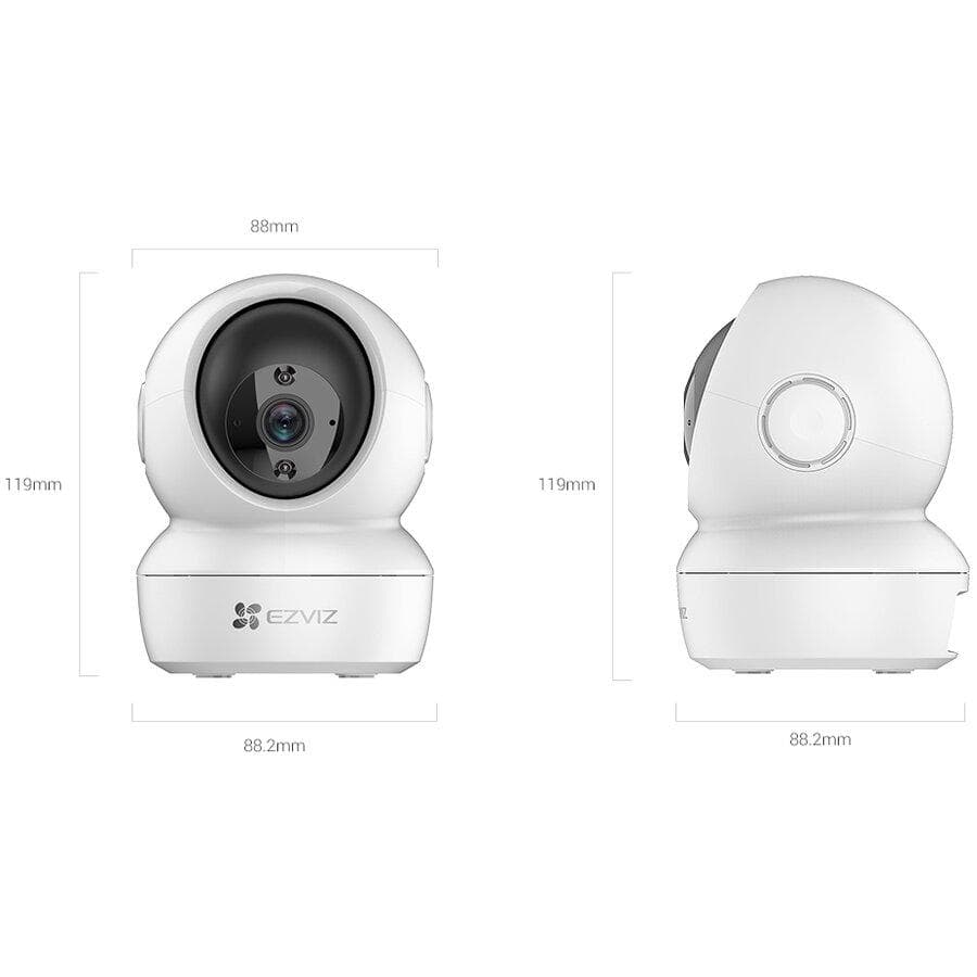 Camera supraveghere video WIFI Pan & Tilt Ezviz CS-H6C-R101-1G2WF; Senzor: F2.4 @ 1/3"  Progressive Scan CMOS; Rezolutie: 1080p, 1920 × 1080; Lentila: 4 mm, viewing angle: 85° (Diagonal),  75° (Horizontal), 45° (Vertical); IR 30M; Digital WDR; Compresie Video: H.264; Slot card microSd pana 255GB