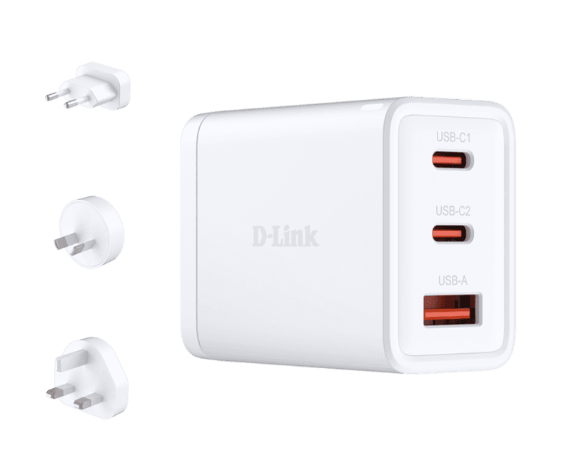 D-Link DCP-651. Charger type: Indoor, Power source type: AC, Charger compatibility: Universal. Input voltage: 90 - 264 V. USB Type-C  ports quantity: 2, Fast charging, Power protection features: Over current, Over voltage, Overcharge, Overheating, Surge protection.  Product colour: White
