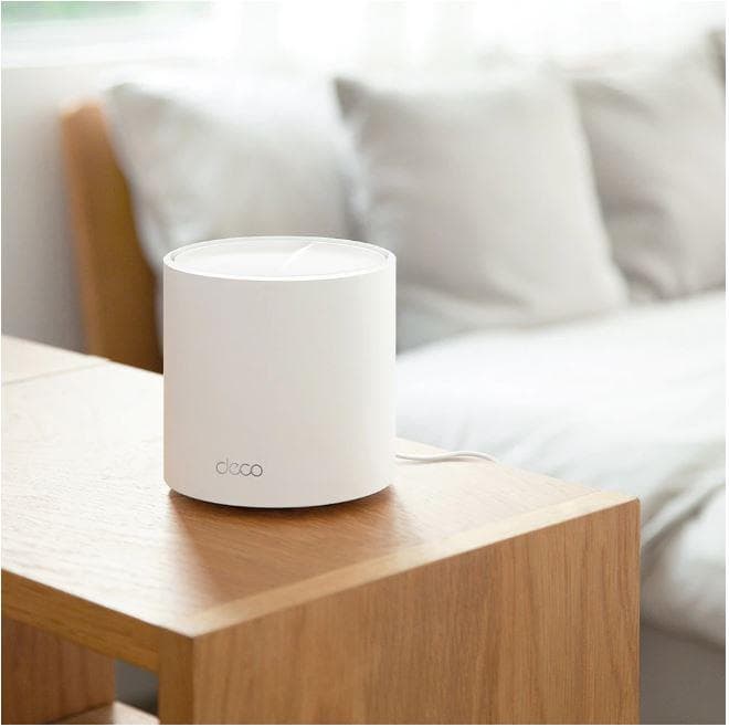 TP-Link AX3000 whole home mesh Wi-Fi 6 System, Deco X50(3-pack); Dual- Band, Standarde Wireless: IEEE 802.11ax/ac/n/a 5 GHz, IEEE 802.11ax/n/b/g 2.4 GHz, viteza wireless: 5 GHz: 2402 Mbps, 2.4 GHz: 574 Mbps, 2 x antene interne, 2×2 MU-MIMO, Mod Router, Mod Access Point, interfata 3 x 10/100/1000.