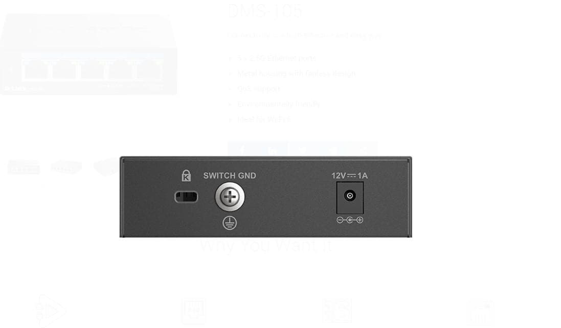 D-LINK DMS-105 UNMANAGED SWITCH 5 PORT