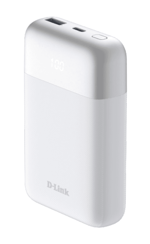 D-Link DPP-101. Battery capacity: 10000 mAh. USB Type-A output ports: 1, USB Type-C ports quantity: 1. Product colour: White