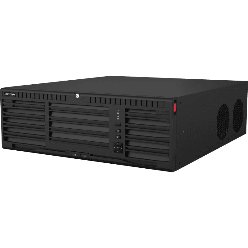 NVR Hikvision 32 canale IP DS-9632NI-M16, 12MP, rezolutie inregistrare: 32 MP/24 MP/12 MP/8 MP/6 MP/5 MP/4 MP/3 MP/1080p/UXGA/720p/VGA/4CIF/DCIF/2CIF/CIF/QCIF; Incoming/Outgoing bandwidth: 320Mbps/400Mbps, decoding:2-ch@32 MP (30 fps) + 2-ch@8 MP (30 fps)/10-ch@8 MP (30 fps)/20-ch@4 MP (30