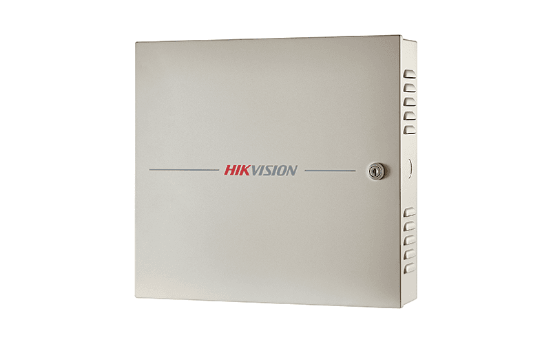 Centrala control access Hikvision DS-K2602T, pentru 2 usi bidirectionale ( 4 x cititoare Wiegand sau 4 cititoare RS-485), capacitate de stocare: 100,000 cartele si 300,000 evenimente, comunicare: TCP/IP, RS-485, Wiegand (W26/W34), EHome 5.0, si protocol  ISAPI, Alarm input × 4, , door contact × 2