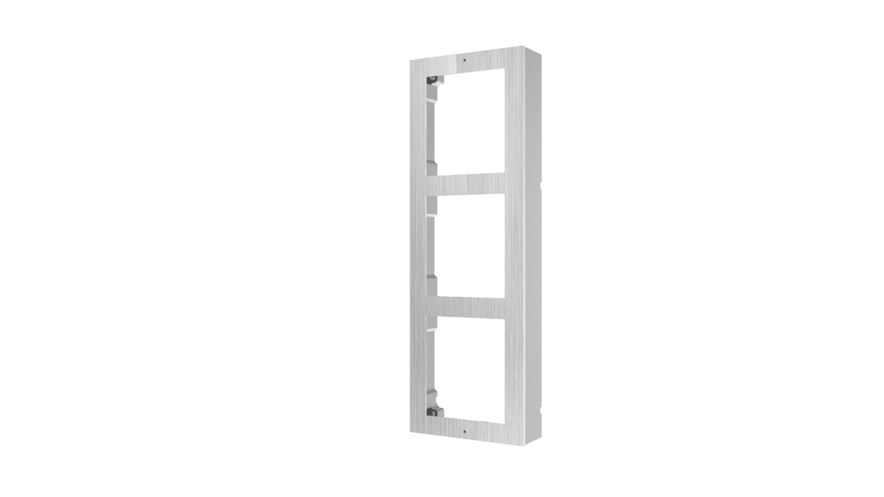 Panou frontal pentru 3 module videointerfon modular Hikvision DS-KD- ACW3/S; permite conectarea a 3 module de videointerfon modular; montare aplicata; materia otel inoxidabil; dimensiuni: 320.8mm x 107mm x 4mm;