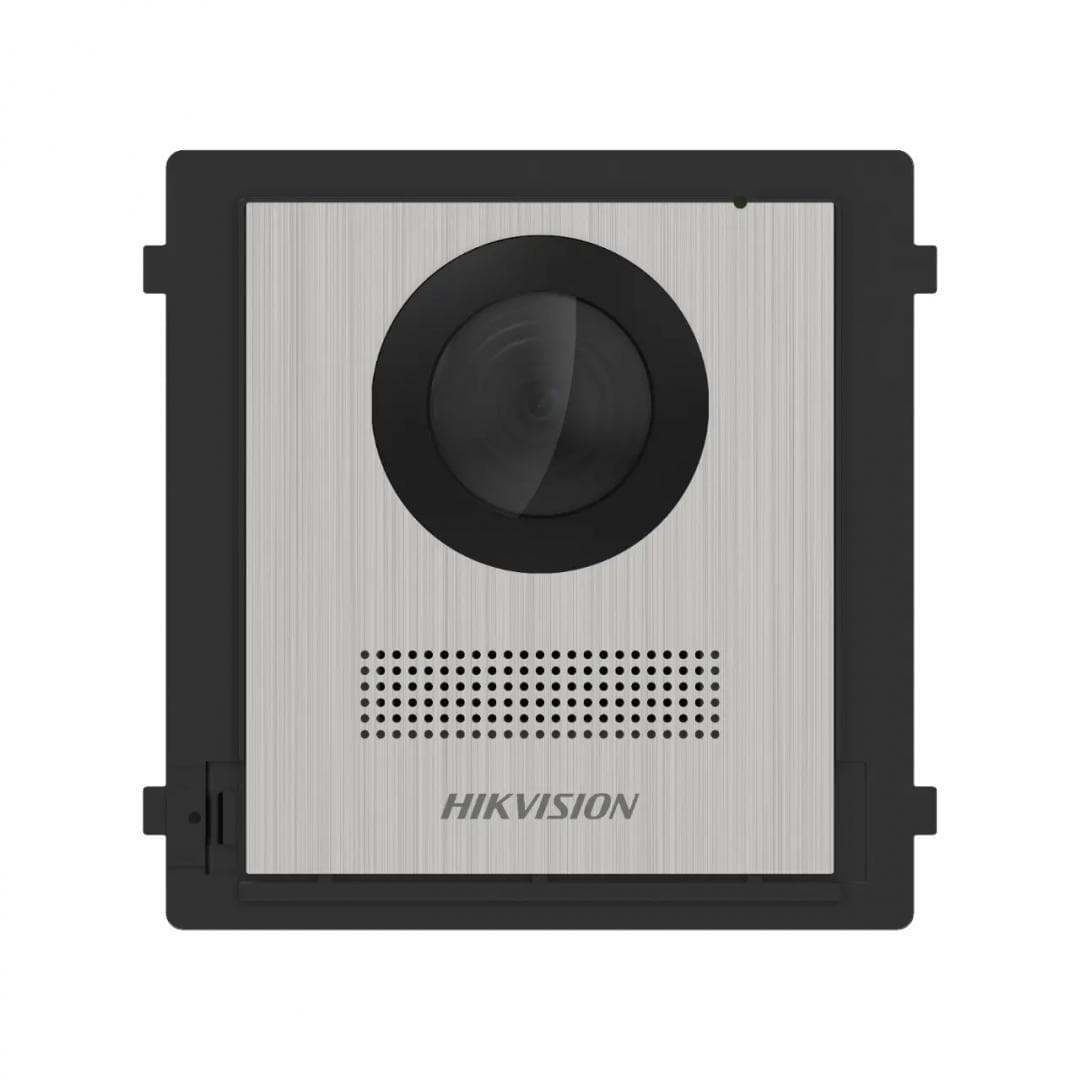 Post videointerfon de exterior pentru blocuri Hikvision DS-KD8003-IME1 (B)NS  2MP HD Camera, Fish eye, IR Supplement, RAM 256 MB,2 lock relays, 4-ch alarm input,Wired network 10/100 Mbps self-adaptive Ethernet, Network interface 1 RJ45, 12 VDC Power Input, Working temperature -40° C to 60° C, IP65