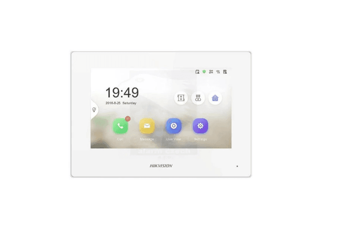 Monitor videointerfon Hikvision DS-KH6320Y-WTE2/WH, 2 fire, 4 7-inch IPS touch screen, rezolutie: 1024 × 600, TFT, fara butoane, temperatura de functionare: -10 °C to 50 °C, culoare: alb.