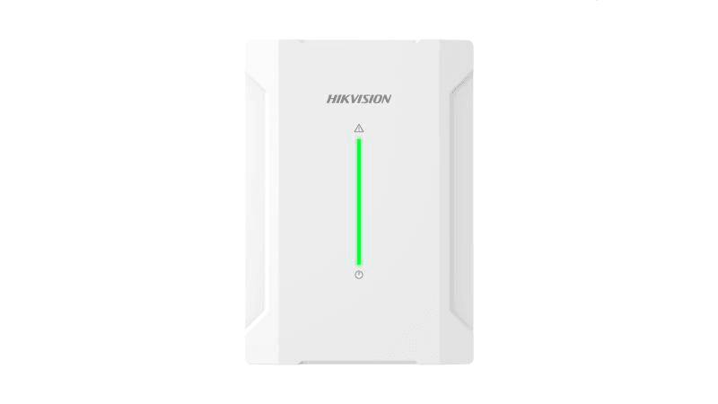 Receptor wireless Hikvision DS-PR501-HWE, frecventa de operare  868MHz, comunicare wireless bidirectionala, accepta 32 detectori wireless, 12 sirene wireless, 8 tastaturi/cititoare wireless, 64 telecomenzi wireless, distanta de comunicare 1600m in camp deschis, se conecteaza la BUS, are functie de