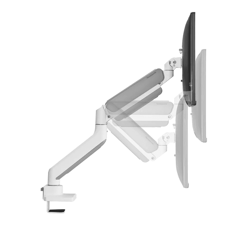Brat monitor Neomounts DS70-450WH1; pentru display-uri cu diagonale 17"-42", sistem de prindere VESA 75x75~100x100, greutate maxima suportata 15kg, full motion, tilt +45°, swivel 90°, rotate 180°; gas spring; culoare alb. Garantie 5 ani