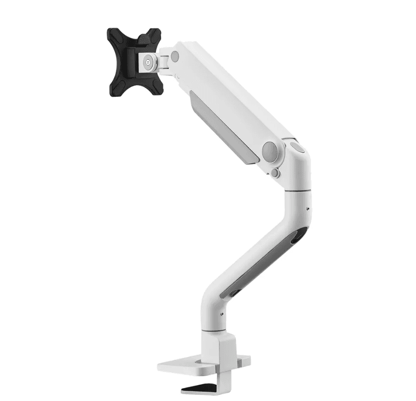 Brat monitor Neomounts DS70S-950WH1; pentru display-uri cu diagonale 17"-49", sistem de prindere VESA 75x75~100x100, greutate maxima  suportata 18kg, full motion, tilt 90°, swivel 90°, rotate 180°, distanta fata de perete 119-656mm; gas spring; culoare alb. Garantie 5 ani