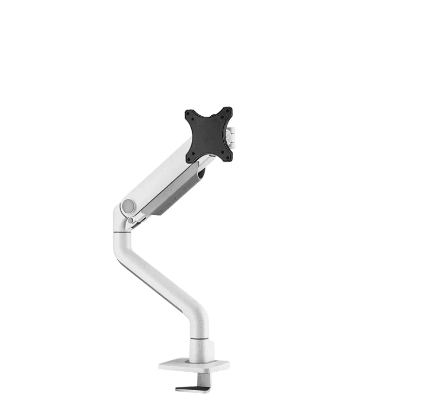 Brat monitor Neomounts DS70S-950WH1; pentru display-uri cu diagonale 17"-49", sistem de prindere VESA 75x75~100x100, greutate maxima  suportata 18kg, full motion, tilt 90°, swivel 90°, rotate 180°, distanta fata de perete 119-656mm; gas spring; culoare alb. Garantie 5 ani