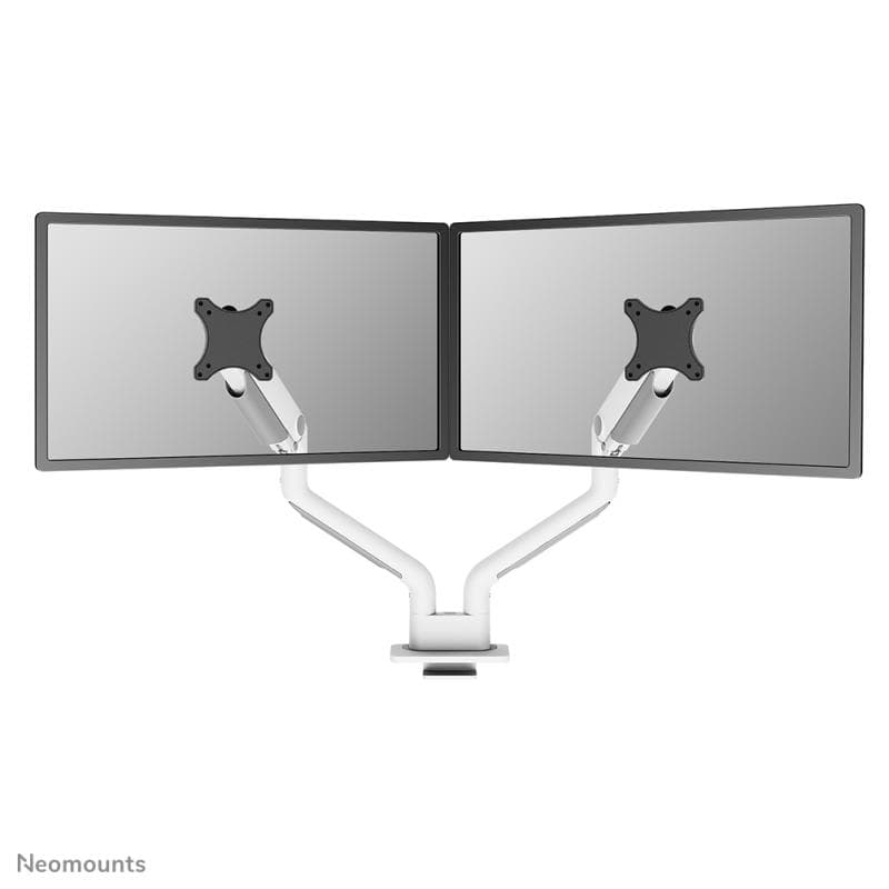 Brat dublu monitor Neomounts DS70S-950WH2; pentru display-uri cu diagonale 17"-35", sistem de prindere VESA 75x75~100x100, greutate maxima suportata 18 - per ecrankg, full motion, tilt 90°, swivel 90°, rotate 180°, distanta fata de perete 119-656mm; gas spring; culoare alb. Garantie 5 ani