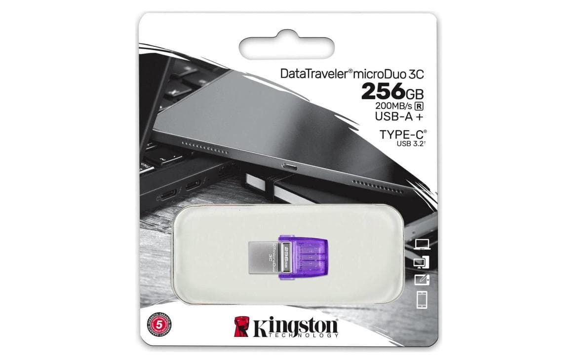 Memorie USB Flash Drive Kingston 256GB DT MicroDuo, USB 3.0, micro USB 3C