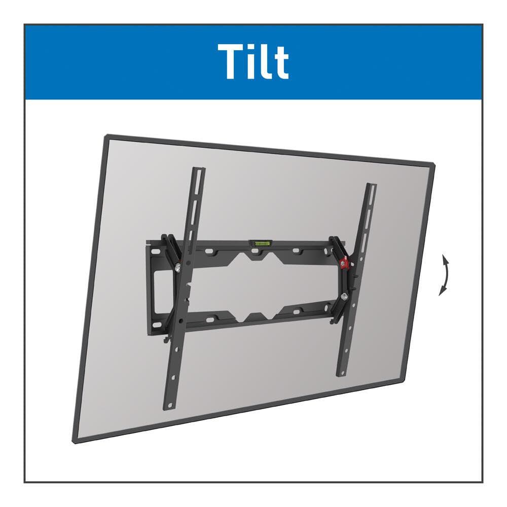 Suport TV de perete Barkan, pentru ecrane de pana la 13" - 65", greutate maxima suportata 36kg, distanta fata de perete 80mm - 205mm, VESA max. 400x400 mm, negru