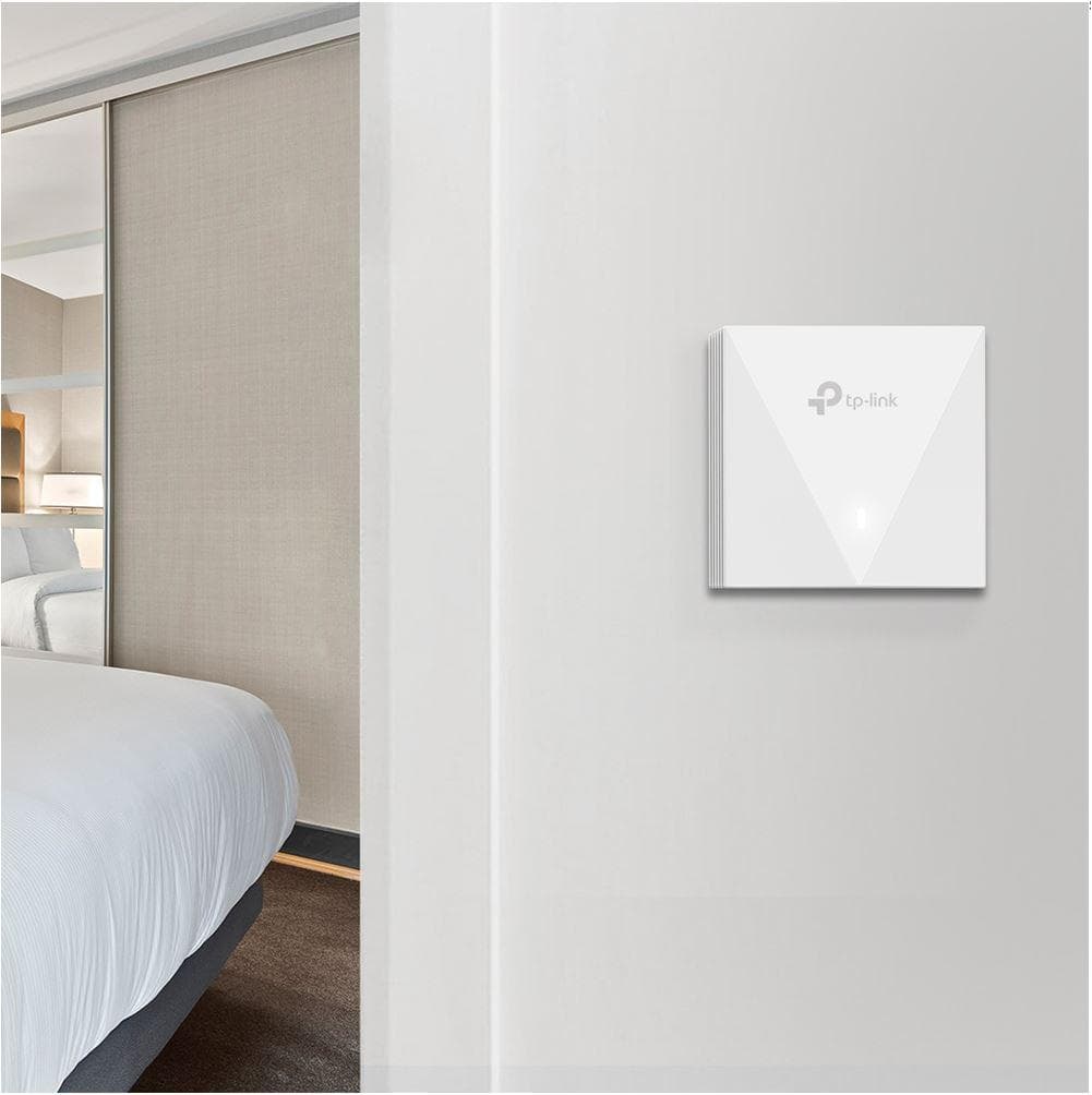 TP-Link Wireless Access Point EAP650-WALL, AX3000 Wireless Dual Band Indoor, 1× 10/100/1000 Mbps Ethernet Port, 1× 10/100/1000 Mbps Ethernet Port, Alimentator: 802.3af/at PoE, 2X antene interne, 5 GHz: Up to 2402 Mbps, 2.4 GHz: Up to 574 Mbps.