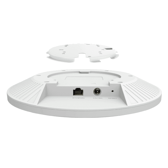 "AX5400 Ceiling Mount Dual-Band Wi-Fi 6 Access Point PORT: 1×2.5 Gigabit RJ45 Port SPEED:574Mbps at  2.4 GHz + 4804 Mbps at 5 GHz FEATURE: 802.3at POE and 12V DC (Power Adapter is not included), 6×Internal Antennas, MU-MIMO, 160MHz Supported, Seamless Roaming, Band Steering, Beamforming, Load