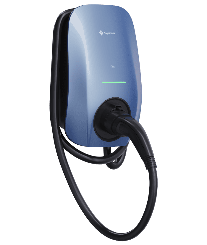Solplanet EV Charger 7.4kW, RFID/NFC, WIFI+Bluethooth+RS485, Morandi Blue, 5M Cable+ETH