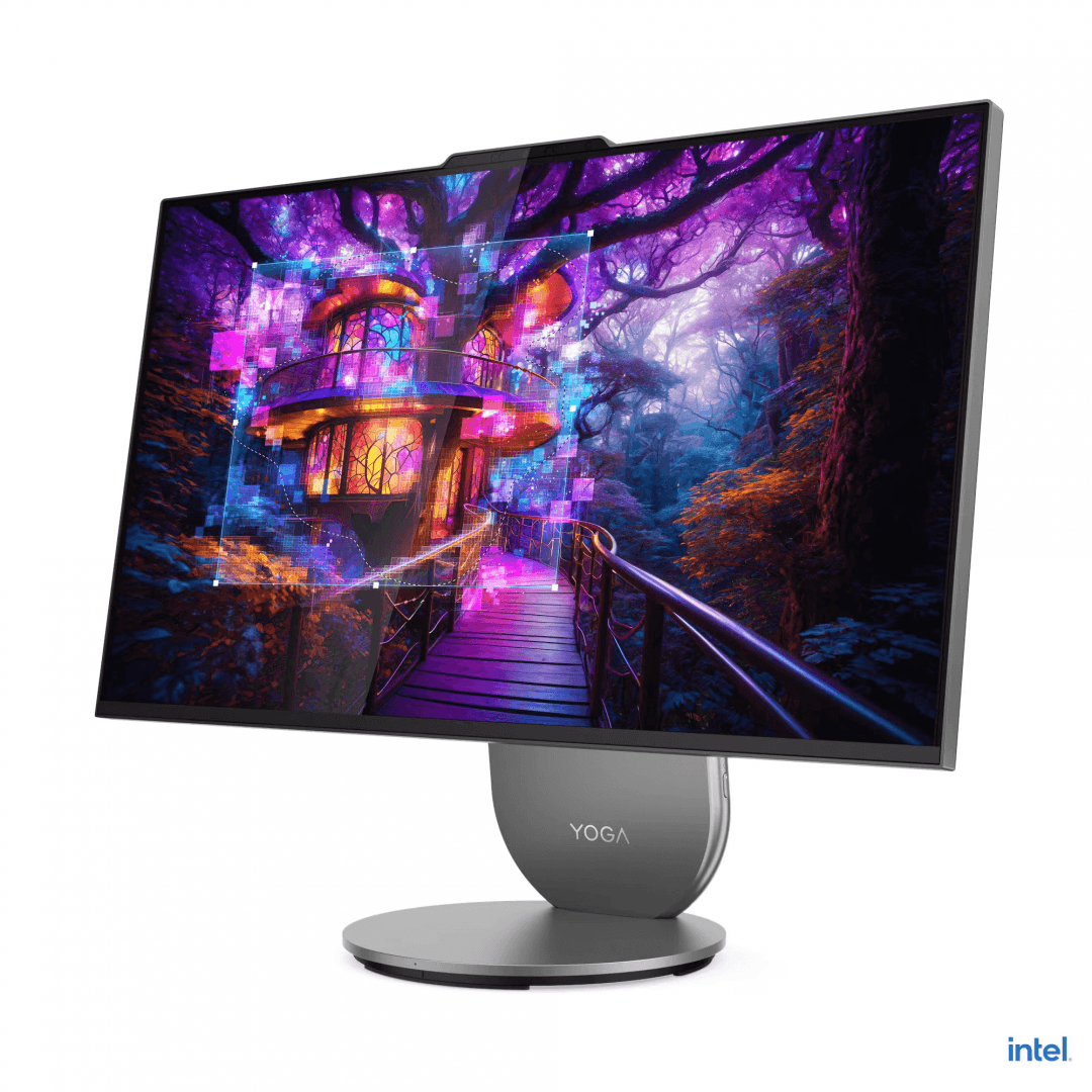All-in-One Lenovo Yoga AIO 27IAH10 27" QHD (2560x1440) IPS 400nits, 99% sRGB, 4 side like, 120Hz, Intel® Core Ultra 5 125H, 14C (4P + 8E + 2LPE) / 18T, Max Turbo up to 4.5GHz, 18MB, video Integrated Intel® Arc™ Graphics, RAM 1x 16GB Soldered LPDDR5x-7467; Memory soldered to systemboard, no slots