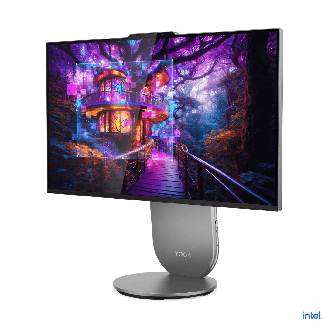All-in-One Lenovo Yoga AIO 27IAH10 27" QHD (2560x1440) IPS 400nits, 99% sRGB, 4 side like, 120Hz, Intel® Core Ultra 5 125H, 14C (4P + 8E + 2LPE) / 18T, Max Turbo up to 4.5GHz, 18MB, video Integrated Intel® Arc™ Graphics, RAM 1x 16GB Soldered LPDDR5x-7467; Memory soldered to systemboard, no slots