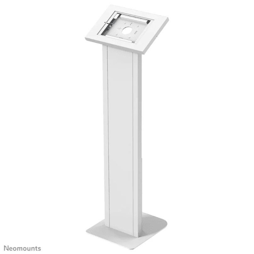 Stand podea mobil/fix pentru tablete Neomounts FL15-750WH1; pentru display-uri cu diagonale 9,7"-11", sistem de prindere VESA 75x75~75x75, fix; lockable; culoare alb. Garantie 5 ani