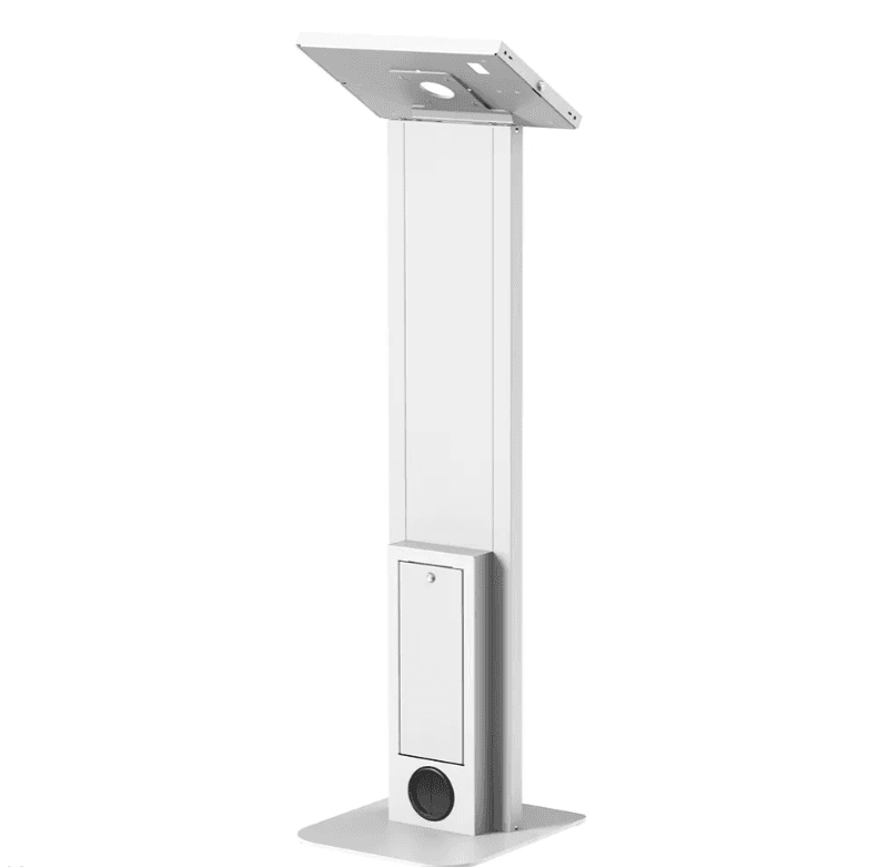 Stand podea mobil/fix pentru tablete Neomounts FL15-750WH1; pentru display-uri cu diagonale 9,7"-11", sistem de prindere VESA 75x75~75x75, fix; lockable; culoare alb. Garantie 5 ani