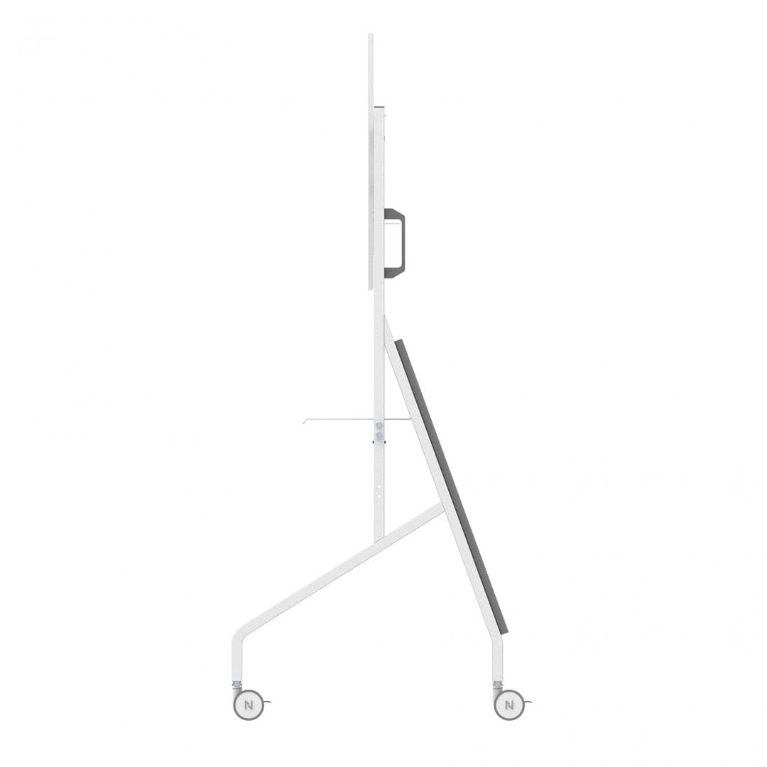 Stand mobil de podea Neomounts 55"-86" 76kg VESA 100x100 - 900x600 alb