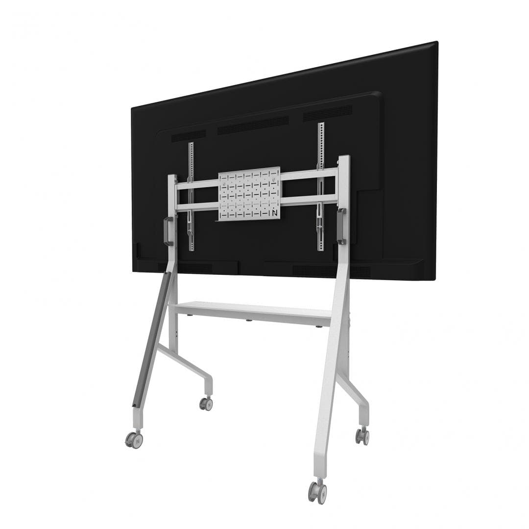 Stand mobil de podea Neomounts 55"-86" 76kg VESA 100x100 - 900x600 alb