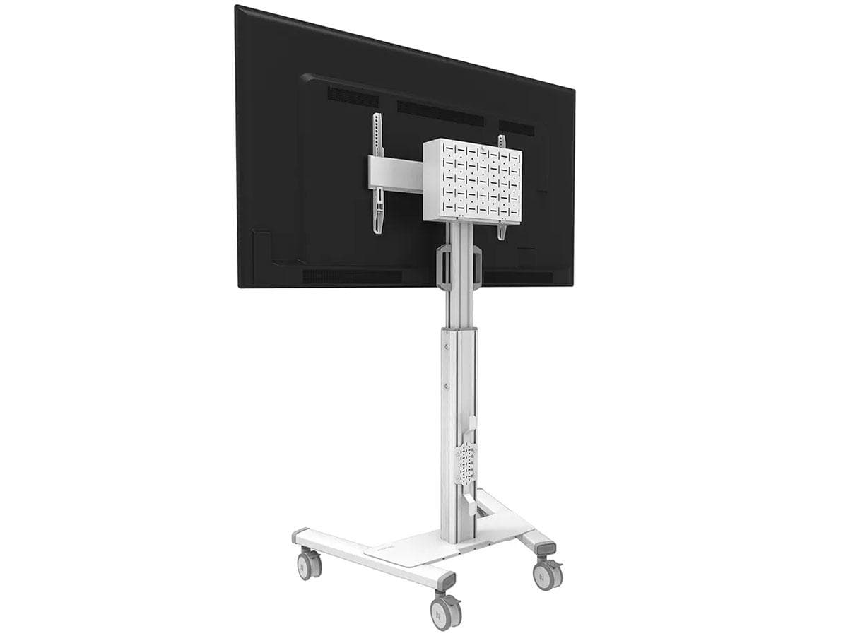 Stand podea mobil Neomounts 37"-75", VESA 100x100~600x400, 70kg, fix, inaltime reglabila, alb