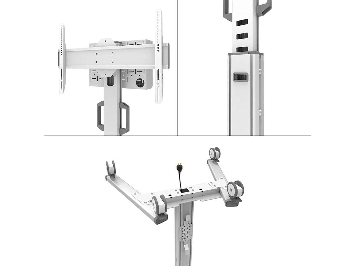 Stand podea mobil Neomounts 37"-75", VESA 100x100~600x400, 70kg, fix, inaltime reglabila, alb