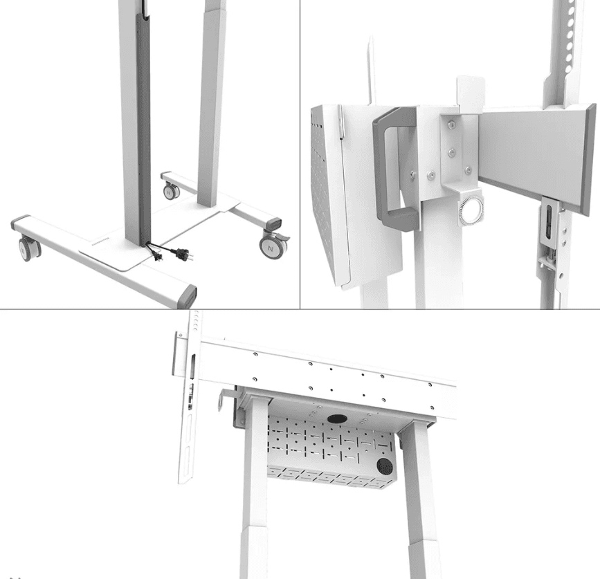 Stand mobil motorizat Neomounts by Newstar, 37"-100", 110 kg, VESA 800x600, alb